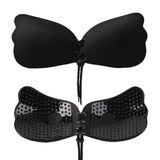 Sutiã Push up Invisível Adesivo Preto - G