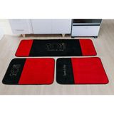 Kit Tapetes Cozinha Premium Talheres Vermelho Guga Tapetes