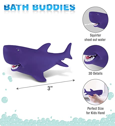 Dollibu Shark Bath Buddy Squirter - Tubarão Roxo Flutuante