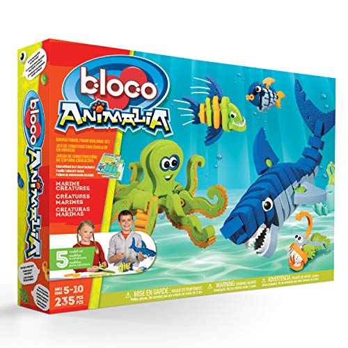 Bloco Brinquedos Fuzileiros Navais Criaturas  Brinquedo Stem  Tubarão, Polvo,