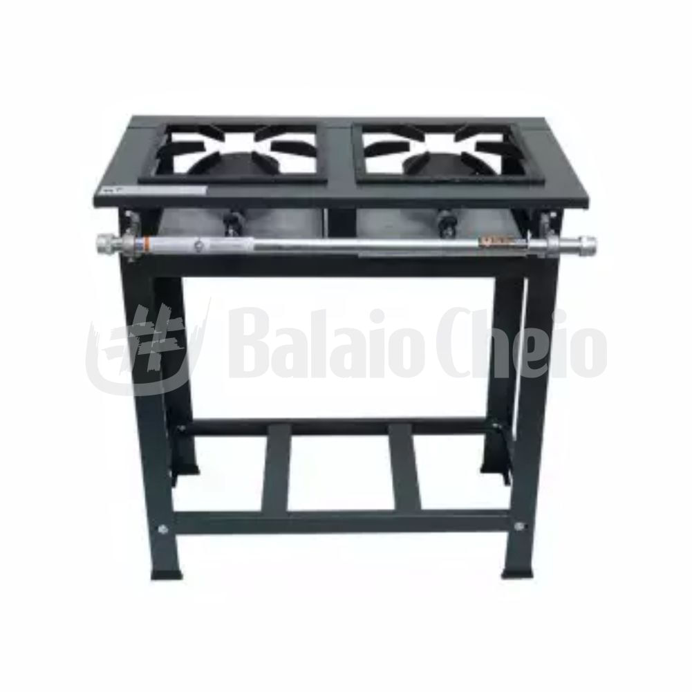 Fogão 2 Bocas Metalfour Industrial P7 Baixa Pressão 2qs Grafite