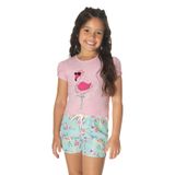 Conjunto Infantil Feminino Flamingo Rovitex Kids Rosa 2