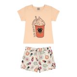 Conjunto Infantil Feminino Sorvete Rovitex Kids Bege 2