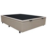 Base Box Baú Para Cama Viúva 128x188cm Liz S05 Sintético Bege - Mpozenato