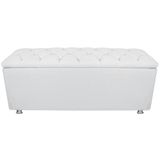 Recamier Grecia Capitone Baú 1,60 cm Promoção Corino Branco - Nanda Decor