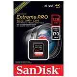 Cartão de memória 128gb, SD Extreme PRO Classe 10 170MB/S