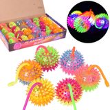 Azul Led Piscando Soft Prickly Squeaky Kids Brinquedo De Brincadeira