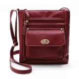 Vermelho Bolsa De Couro Para Mulheres Cross Body Shoulder Messenger