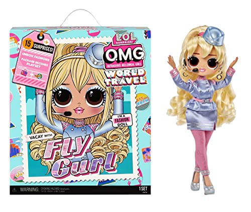 Lol Surpresa Omg World Travel™ Fly Girl Fashion Doll Com 15 Surpresas Incluindo Roupa De Moda, Acessórios De Viagem E Playset Reutilizável –