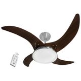 Ventilador LED Carvalho Tabaco 4 Pás 220V e Controle Remoto