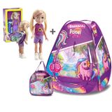 Boneca Polly Pocket Camping Mattel C/ Acessorios Grande 38cm Mais Barraca Toca C/ Bolsa Acampar Kit