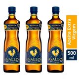 Azeite De Oliva Extra Virgem Reserva Gallo 500ml Kit Com 03 Unidades