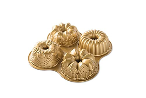 Forma De Quarteto De Bundt De 9 Copos Nordic Ware 91377, Ouro