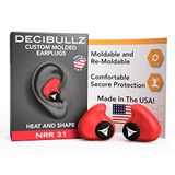 Protetores Auriculares Personalizados Moldados Decibullz, Nrr 31db P/ Tiro, Viagens, Natação, Trabalho E Concertos (vermelho) - Pro