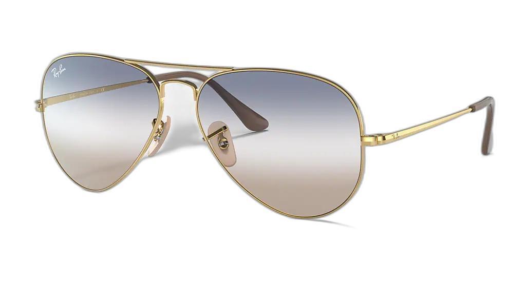 Óculos De Sol Ray-ban Rb3689 001/gd Aviator Metal Ii 58