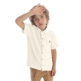 Camisa Juvenil Masculina Com Botões Trick Nick Bege 6