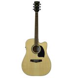 Violão Folk Ibanez Dreadnought com Cutaway Elétrico Aço PF 15ECE NT Natural High Gloss Tampo em Spruce