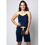 Shorts Pau a Pique Viscolycra Azul Marinho e Amarelo AMARELO - M