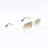 Óculos De Sol Ray Ban Aviador Rb3025 Dourado Com Marrom