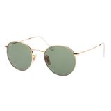 Óculos De Sol Ray Ban Round Rb3447l Dourado Brilho Redondo