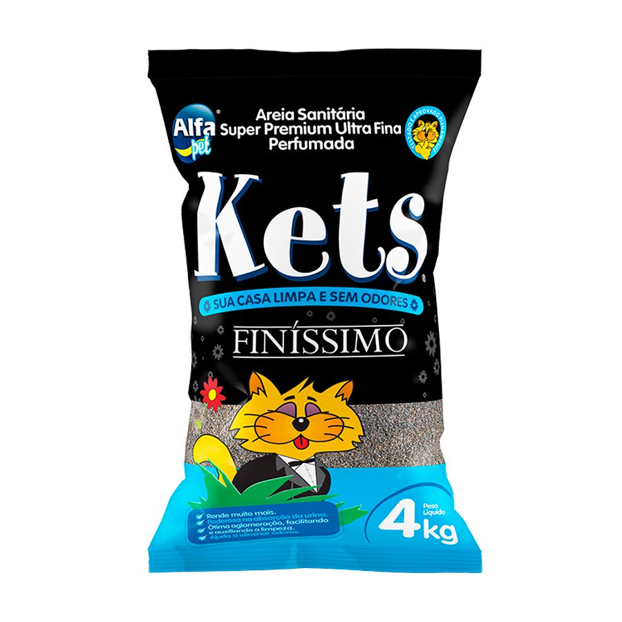 Areia Granulada Finíssimo Kets para Gatos - 4kg