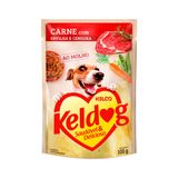 Ração Úmida Keldog Sachê Para Cães Sabor Carne Com Ervilha E Cenoura 100g - 1 Unidade
