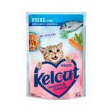 Ração Úmida Kelcat Sachê Para Gatos Sabor Peixe Com Ervilha E Cenoura 85g - 1 Unidade