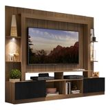 Estante Com Suporte Tv 65&quot; E Leds Berlim Multimóveis V3384 Madeirada/preta