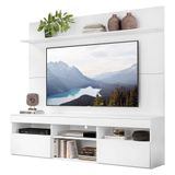 Rack Com Painel E Suporte Tv 65&quot; Madri Multimóveis V3366 Branco