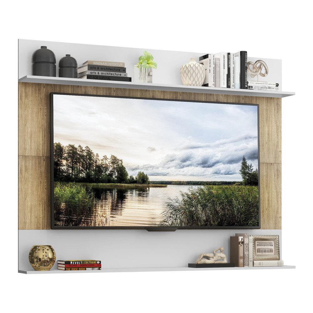 Painel Com Suporte Tv 65&quot; Amsterdã Classic Multimóveis V3424 Rustic/branco