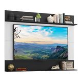 Painel Com Suporte Tv 65&quot; Amsterdã Classic Multimóveis V3424 Branco/preto