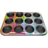 Forma de Cupcake 12 cavidades Antiaderente 35cm Aço carbono