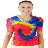 Blusa Tie Dye Feminina Camiseta Tricot Roupas Verão Tai Dai