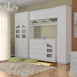 Quarto De Bebê Com Cômoda E Guarda Roupa 100% Mdf Branco Eloísa Phoenix Baby