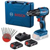 Parafusadeira Bateria De Impacto 18v 65nm Gsb 185-li Kit 2 Baterias 2.0ah Carregador Bivolt Maleta Bosch + Kit 10 Brocas-bivolt