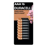 Pilha Duracell Aaa Alcalina 16 Unidades