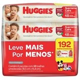 Toalha Umedecida Huggies Supreme Care Leve 4 Pague 3 Com 4 Pacotes De 48 Unidades Cada