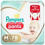 Fralda Infantil Pampers Premium Care Pants Tamanho M Com 78 Unidades