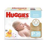 Fralda Huggies Natural Care Tamanho P 36 Fraldas Descartáveis