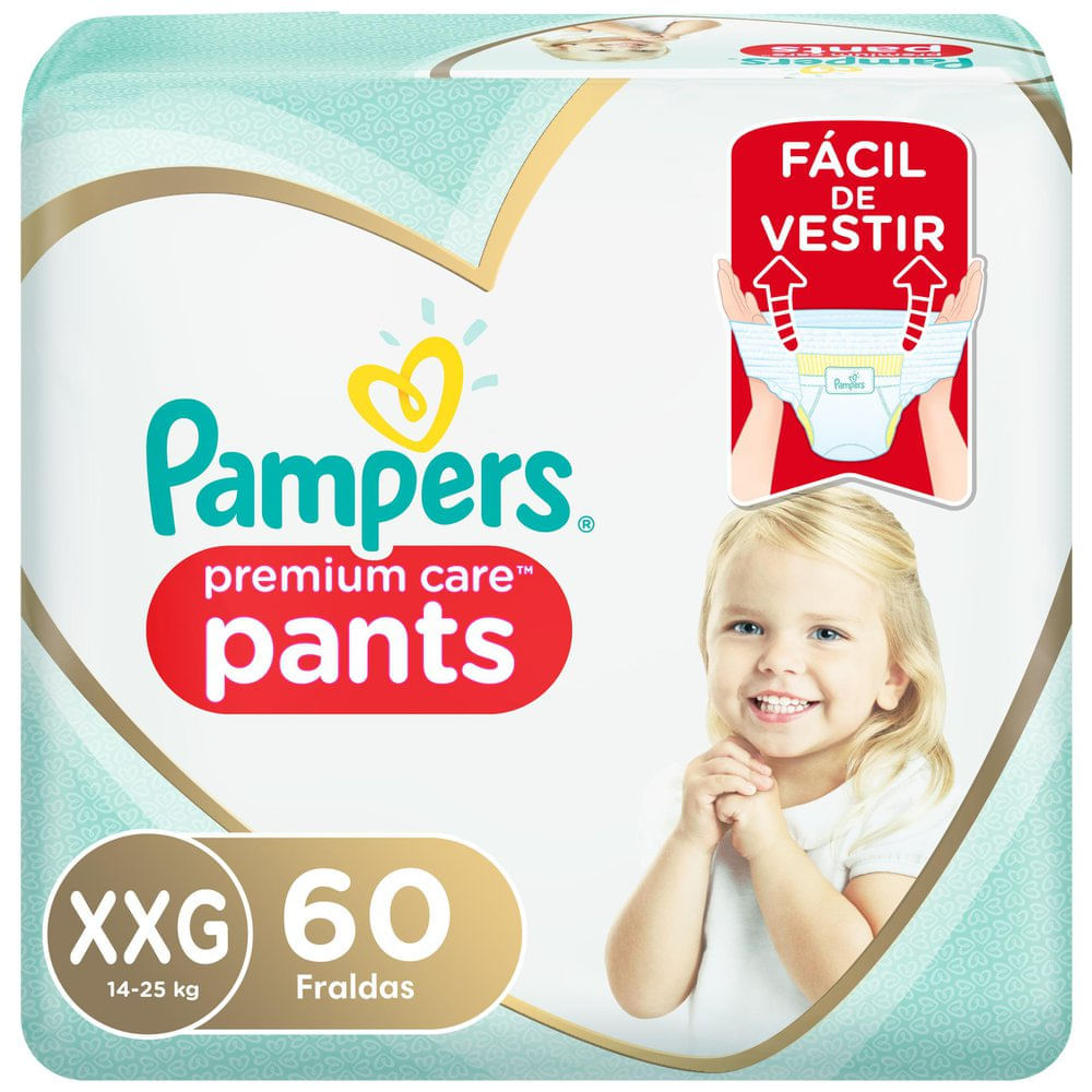 Fralda Infantil Pampers Premium Care Pants Tamanho Xxg Com 60 Unidades