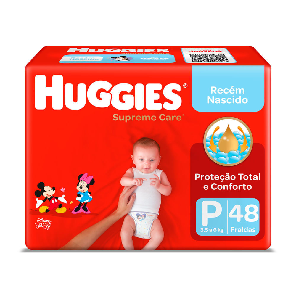 Fralda Huggies Supreme Care Tamanho P 48 Fraldas Descartáveis