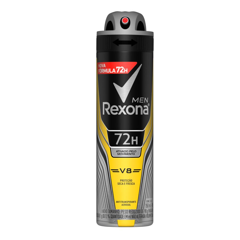 Desodorante Antitranspirante Aerosol Masculino Rexona V8 72 Horas 150ml