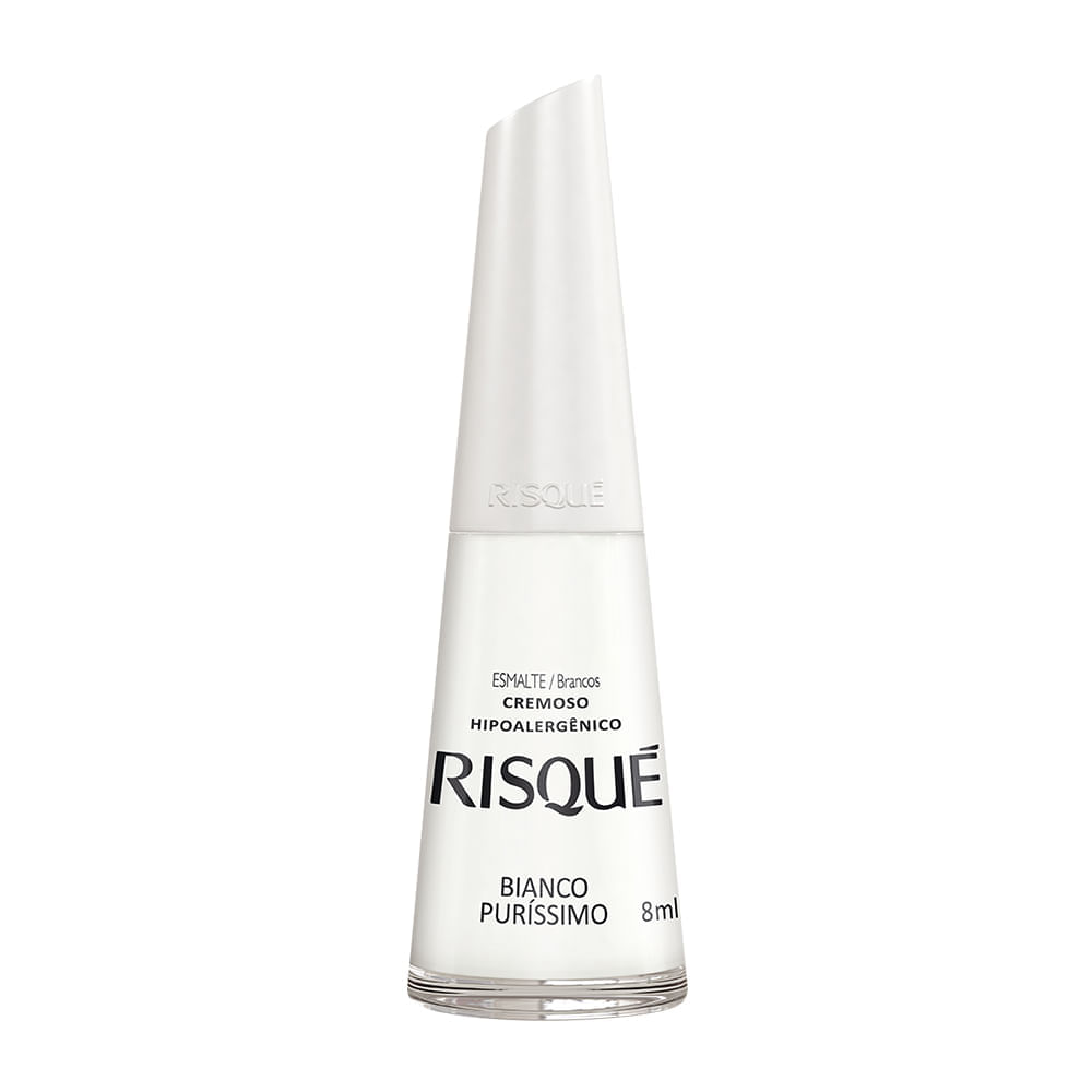 Esmalte Risqué Cor Bianco Puríssimo Hipoalergênico Com 8ml