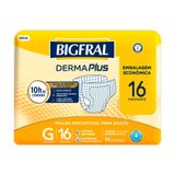 Fralda Geriátrica Bigfral Derma Plus Tamanho G Com 16 Unidades