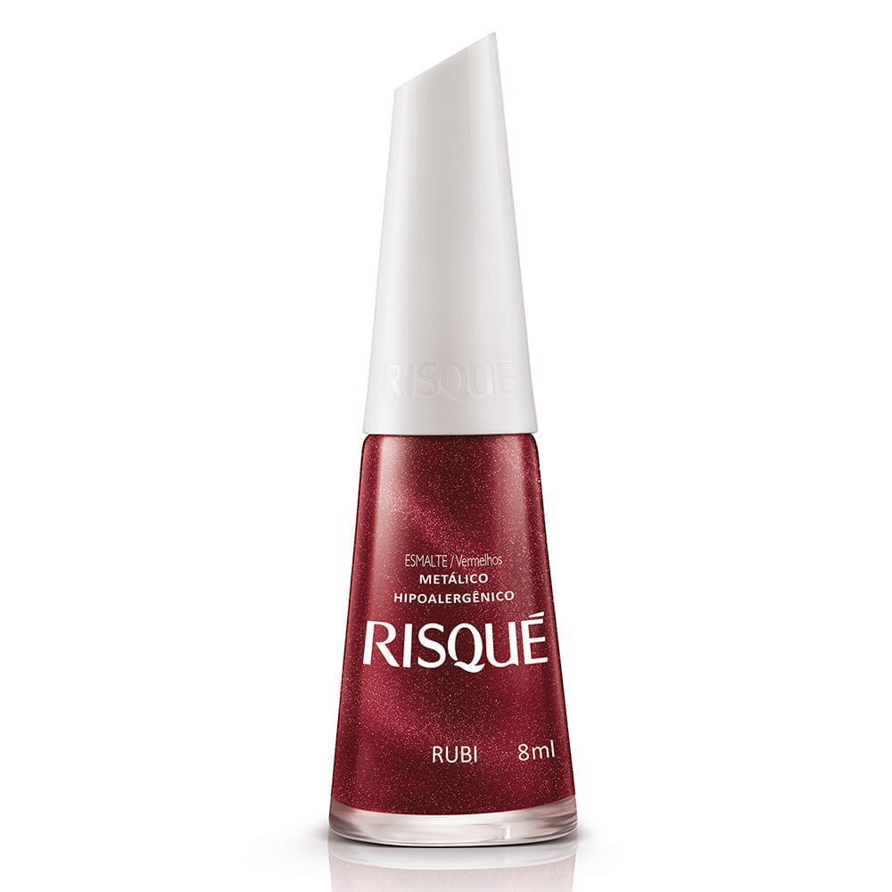 Esmalte Risqué Cor Rubi Hipoalergênico Metálico Com 8ml