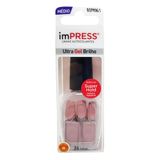 Unhas Postiças Autocolantes First Kiss Impress Ultra Gel Tamanho Médio Fresh Start Com 24 Unidades