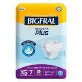 Fralda Geriátrica Bigfral Regular Plus Tamanho Xg Com 7 Unidades