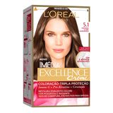 Tintura Creme Imédia Excellence L&#39;oréal Castanho Claro Acinzentado 5.1 Kit