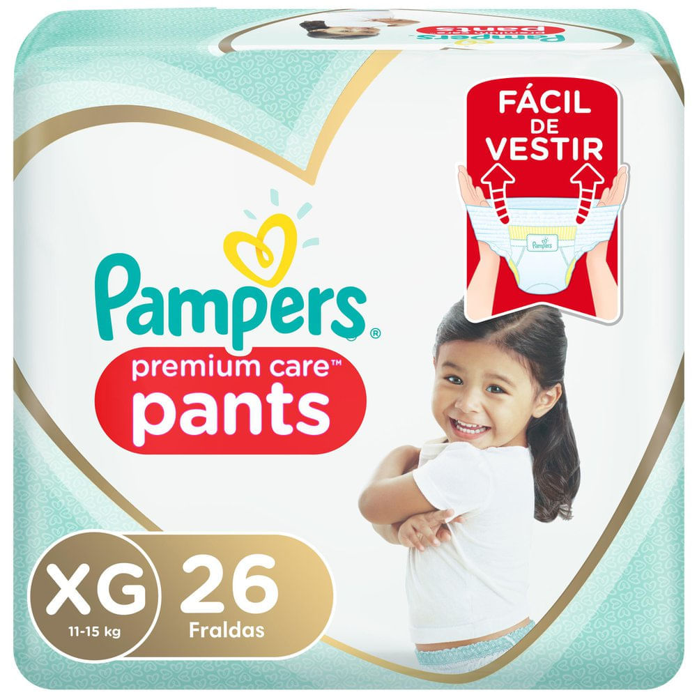 Fralda Infantil Pampers Premium Care Pants Tamanho Xg Com 26 Unidades