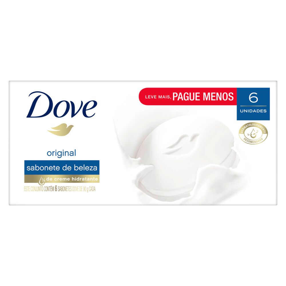 Sabonete Dove Original Com 6 Unidades De 90g Cada Leve Mais Por Menos